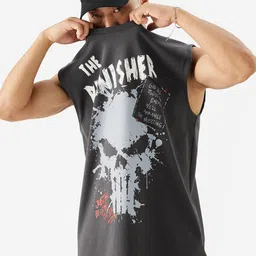 The Souled Store Grey Printed Cotton Gym Vests 255034-image-22