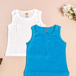 OOKA Boys Pack Of 2 Assorted Solid Pure Cotton Innerwear Vests-image-96
