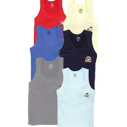SAVAGE Boys Pack Of 6 Assorted Cotton Innerwear Vests-image-37