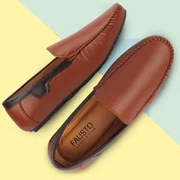 FAUSTO Men Brown Loafers-picture-55