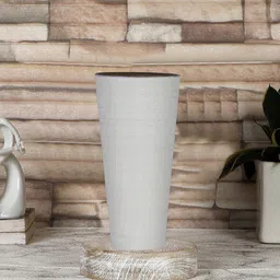 Devansh White Jute Cylinder Table Lamps With Brown Round Wood Base-2