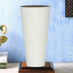 Devansh Off White Wooden Cylindrical Table Lamp-image-50