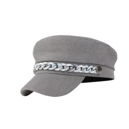 iSWEVEN Unisex Grey Cotton Ascot Cap-30