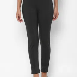 Allen Solly Woman Grey Solid Trousers-32