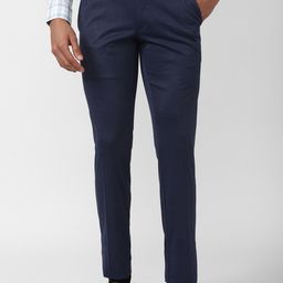 Van Heusen Men Navy Blue Slim Fit Trousers-image-58