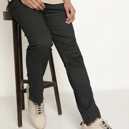 Octave Men Mid Rise Cotton Trousers-image-77