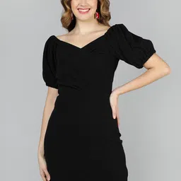 Golden Kite Black Sheath Dress-picture-56