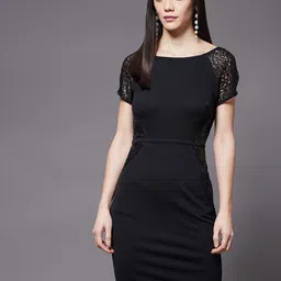 Miss Chase Black Embellished Sequined Bodycon Dress-image-22