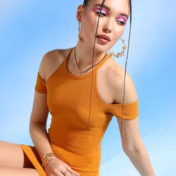 Veni Vidi Vici Women Cold-Shoulder Bodycon Mini Dress-picture-47