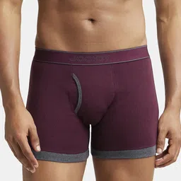 Jockey Men Maroon Solid Pure Cotton Boxer Style Briefs-picture-56