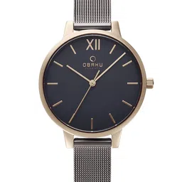 Obaku Women Grey Brass Dial & Grey Stainless Steel Bracelet Style Straps Analogue Watch V209LXVJMJ-image-54