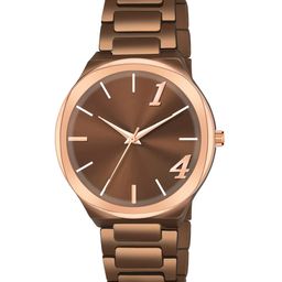 Shocknshop Men Stainless Steel Bracelet Style Straps Analogue Watch WCH90Brown-49