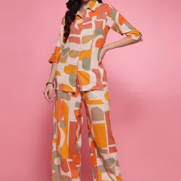 Clora Creation Abstract Printed Shirt With Palazzo-image-5