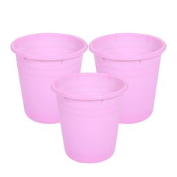 Kuber Industries Pink Set Of 3 Open Portable Dustbin 7 L Each image 4