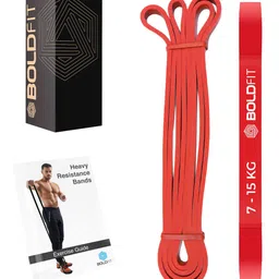 BOLDFIT Unisex Red Heavy Resistance Band Sports Accessories-image-5
