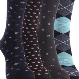 RC. ROYAL CLASS Men Pack Of 4 Multi-Coloured Patterned Calf-Length Socks image 3