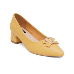Sherrif Shoes Pointed Toe Block Pumps with Bows image 3