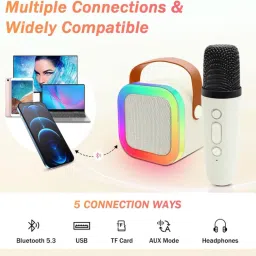 GUGGU G22_K12Wireless karaoke mic speaker with Bluetooth compatibility and RGB lights 10 W Bluetooth Laptop/Desktop Speaker image 5
