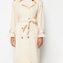 Trendyol Notched Lapel Collar Regular Fit Longline Overcoat image 5
