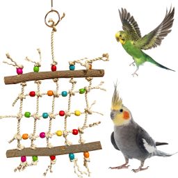 21X36cm Mini Natural Colorful Net Hanger for Wooden, Jute Chew Toy, Training Aid For Bird-image-11