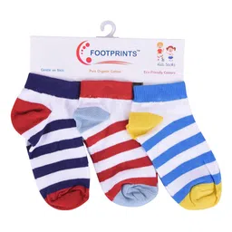 FOOTPRINTS Kids Pack Of 6 Multicoloured Striped Ankle-Length Socks image 5