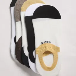 THE BEAR HOUSE Men Pack Of 5 Assorted Colourblocked Cotton Shoe Liners-image-14