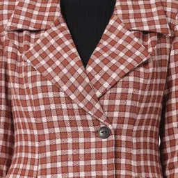 Owncraft Checked Wool Single-Breasted Knee Length Overcoat image 3