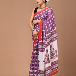 shivanya  handicrafts Shivanya Handicrafts Pure Cotton Block Print Saree image 3