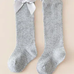 EL REGALO Girls Grey Patterned Calf Length Socks image 2