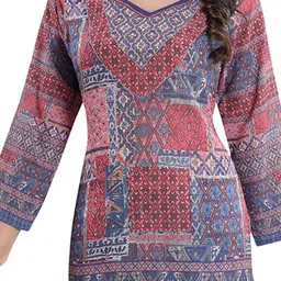 keshubaba Geometric Printed Pure Crepe Kurti image 4