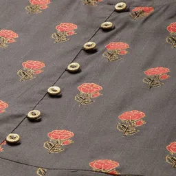 KALINI Floral Printed A-Line Kurta with Sharara & With Dupatta image 2