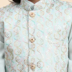 Pro-Ethic STYLE DEVELOPER Boys Regular Cotton Kurta with Pyjamas With Nehru jacket image 3