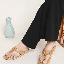 XE Looks Textured Open Toe Lightweight T-Strap Flats-picture-19