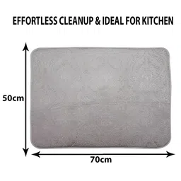 Kuber Industries Set Of 2 Cream & Grey Self Design Dish Dry Mat image 4