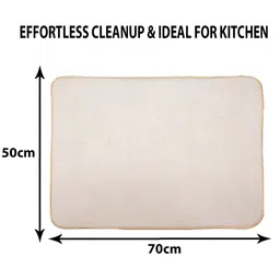 Kuber Industries 3Pcs  Cream Colored & Blue Rectangle Table Placemats image 4
