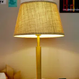 Fos Lighting Gold-Toned Transitional Brushed Table Lamp with Shade image 2