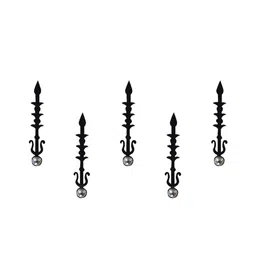 Comet Busters 5 Pcs Embellished Reusable Designer Bindis - Black image 2