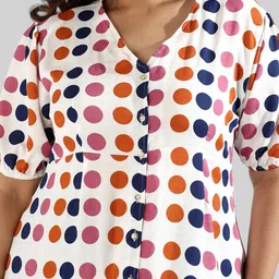 Instafab Plus Plus Size Polka Dots A-Line Midi Dress image 2