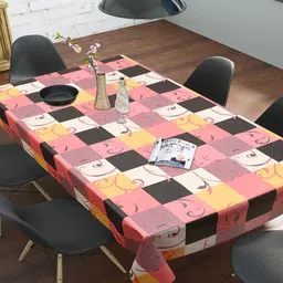 Dakshya Industries Pink & Yellow Printed 6-Seater Table Cover image 2