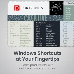 Portronics Comfipad 2 Extended Mouse Pad, Windows Shortcuts, Non-Slip Base, Stitched Edges Mousepad image 3