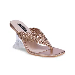 Sherrif Shoes Woven Design Embellished Block Heels image 3