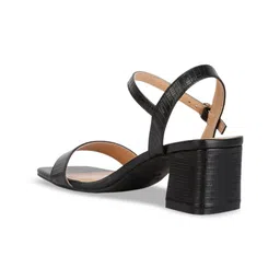 London Rag Minimalist Textured Open Toe Block Heels With Backstrap image 5