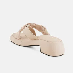 Mast & Harbour Cream-Coloured Open Toe Bows Platform Heels image 5