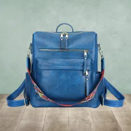 Medium 27 L Laptop Backpack Backpack Purse for Women Convertible 25L Travel Vintage PU Leather Shoulder-6