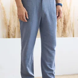 MR BUTTON Men Pleated Regular Fit Trousers image 2