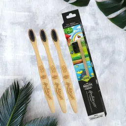 Kids Bamboo Toothbrush | Low Pressure & Charcoal Activated Bristles Toothbrush Soft Toothbrush-image-74