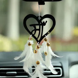 DULI Black & White Maa Dreamcatcher With Feathers Car Hanging image 2