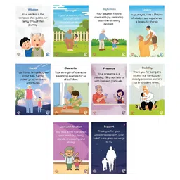 eCraftIndia White and Blue 10 Pieces Messages Greeting Card-62