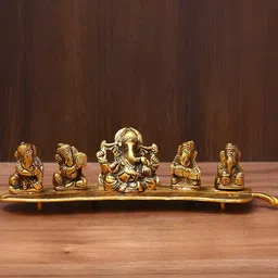 INTERNATIONAL GIFT Gold-Plated Musical Ganesh God Idol Statue Gift Set-image-13