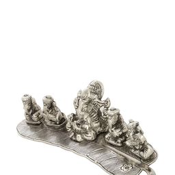 INTERNATIONAL GIFT Silver Tone Musical Ganesh God Idol Statue Home Gift Set-image-29